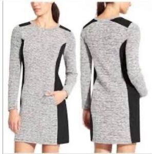 Athleta Color‎ Block Cooldown Workout MIDI-Dress Black, Grey Women Size Small